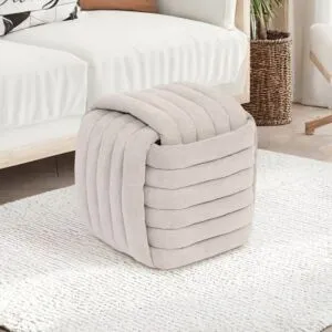 مقعد ومسند قدم قماشي من ليون