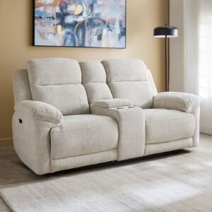 كنبة قماش كهربائية مقعدين مع كونسول و2 حامل أكواب من هارفارد