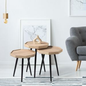 طقم طاولة جانبية متداخلة سكايلري 3 قطع