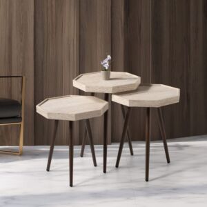 طقم طاولة جانبية متداخلة سكايلرا 3 قطع