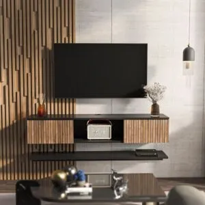 طاولة تلفزيون حتى 60 بوصة مع رف حائط مودوليكس فادي