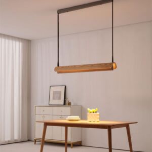 انارة معلقة كانوبي خشب وجلد بني