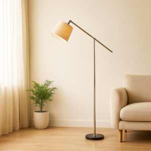 ابجورة ارضية كروم دائري - بيج