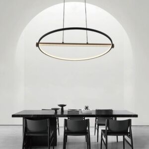 انارة معلقة وورم - اسود وخشبي