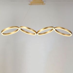 انارة معلقة 4 رنجات مستطيل 48 واط - ذهبي