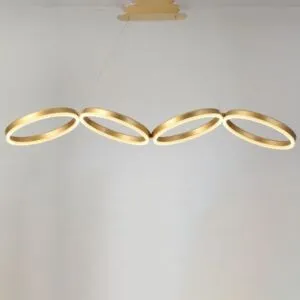 انارة معلقة 4 رنجات مستطيل 48 واط - ذهبي