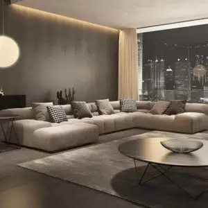 كنب زاوية ابيلار - بيج غامق