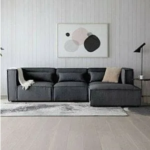 كنب زاوية ثنائي مع أريكة استرخاء بيليكا - رصاصي