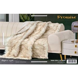 بطانية مفرد برومس مخمل فرو - بيج