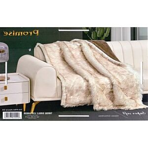 بطانية مفرد برومس مخمل فرو - بني