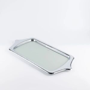 صينية تقديم ستانليس ستيل من جوار - اخضر وفضي