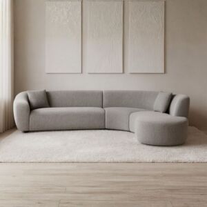 كنب زاوية تانسو - 3 قطع - رمادي