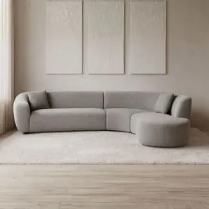 كنب زاوية ديڤانو كورڤو - رمادي