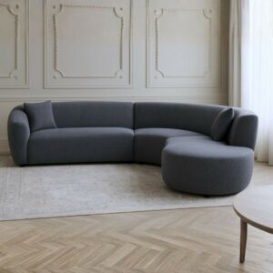 كنب زاوية ديڤانو كورڤو - رمادي