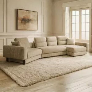 كنب زاوية بلش فورما - بني