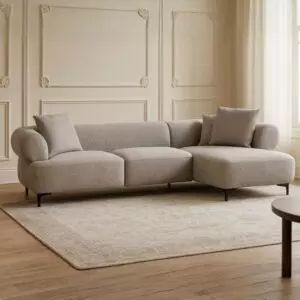 كنب زاوية حرف L سوفت سكيب - بني فاتح