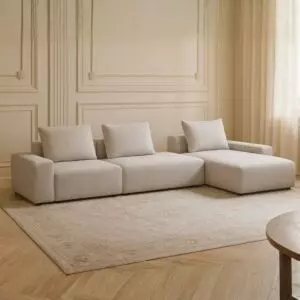 كنب زاوية ازاد - 3 قطع - بيج