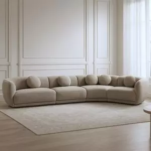 كنب زاوية مانسيرا 4 قطع - بني