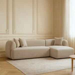 كنب زاوية رولين قطعتين - بيج