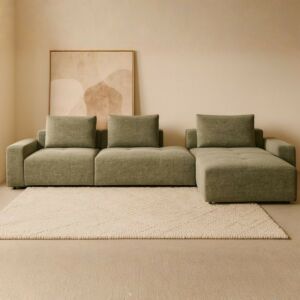 كنب زاوية ازاد - 3 قطع - اخضر