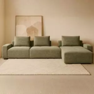 كنب زاوية ازاد - 3 قطع - اخضر