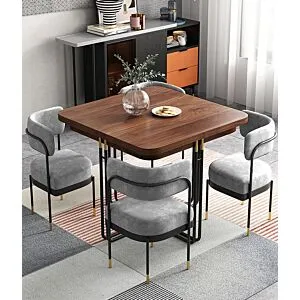 طقم طاولة وكراسي طعام ستيفا-  رمادي
