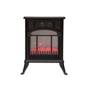 دفاية ديكور كهربائية على شكل دولاب جي في سي برو - اسود