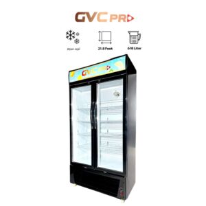 ثلاجة عرض جي في سي برو 618لتر - GVSW-780-1 - اسود