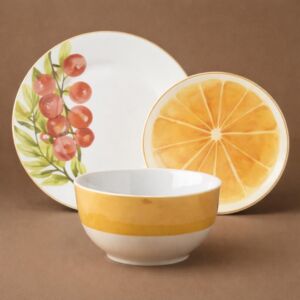 طقم صحون عشاء من مجموعة تروبيكا 12 قطعة - أبيض