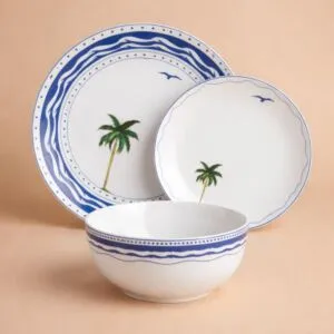 طقم صحون عشاء من مجموعة موج 12 قطعة - أبيض