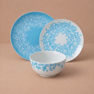 طقم صحون عشاء من مجموعة سيرين 12 قطعة - ابيض وازرق
