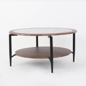 طاولة قهوة دائرية فيسون - بني ومتعدد الالوان