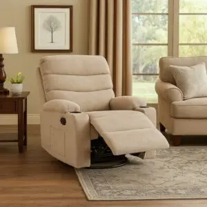 كرسي استرخاء دوار مخمل ريڤا - بيج