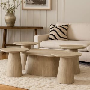 طقم طاولة قهوة آيرو - 5 قطع - بيج