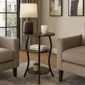 طاولة جانبية بارلا - 3 ادوار - بني غامق