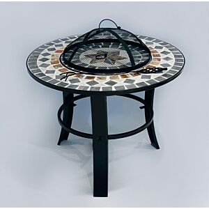 موقد نار دائري حجري - أسود ورمادي