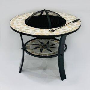 موقد نار حجري - أسود وبيج