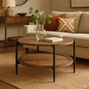 طاولة قهوة خشبية ياسو - بني واسود