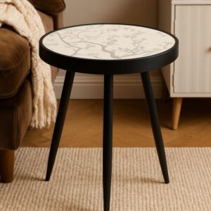 طاولة جانبية ارتين - اسود وابيض