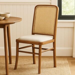 كرسي طعام كلاسيكي - بيج وبني