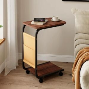 طاولة خدمة بعجلات رولكسي - بني