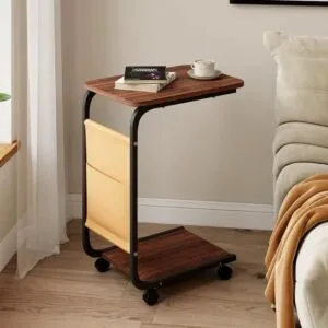 طاولة خدمة بعجلات رولكسي - بني