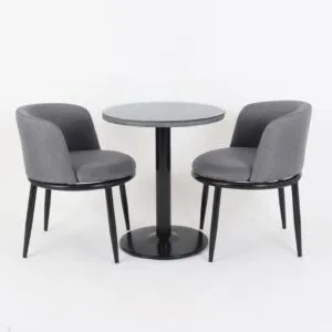 طقم طاولة مع مقعدين خارجي سايا - رمادي واسود