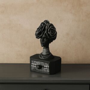 تحفة ديكور مع درج مافيس - اسود