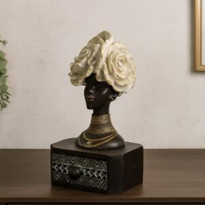 تحفة ديكور مع درج بريتي - اسود وذهبي