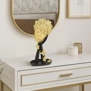 تحفة ديكور ماسكر - اسود وذهبي