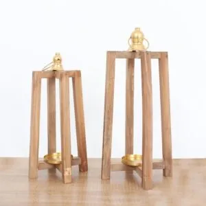 طقم شمعدان ناتشورال - بني فاتح واسود