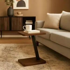 طاولة جانبية ميلان - بني وأسود