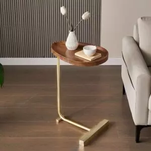 طاولة جانبية لاتيا - بني غامق