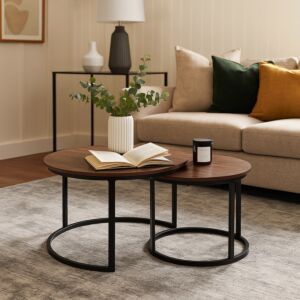 طقم طاولة قهوة أوربت - 2 قطع - بني غامق